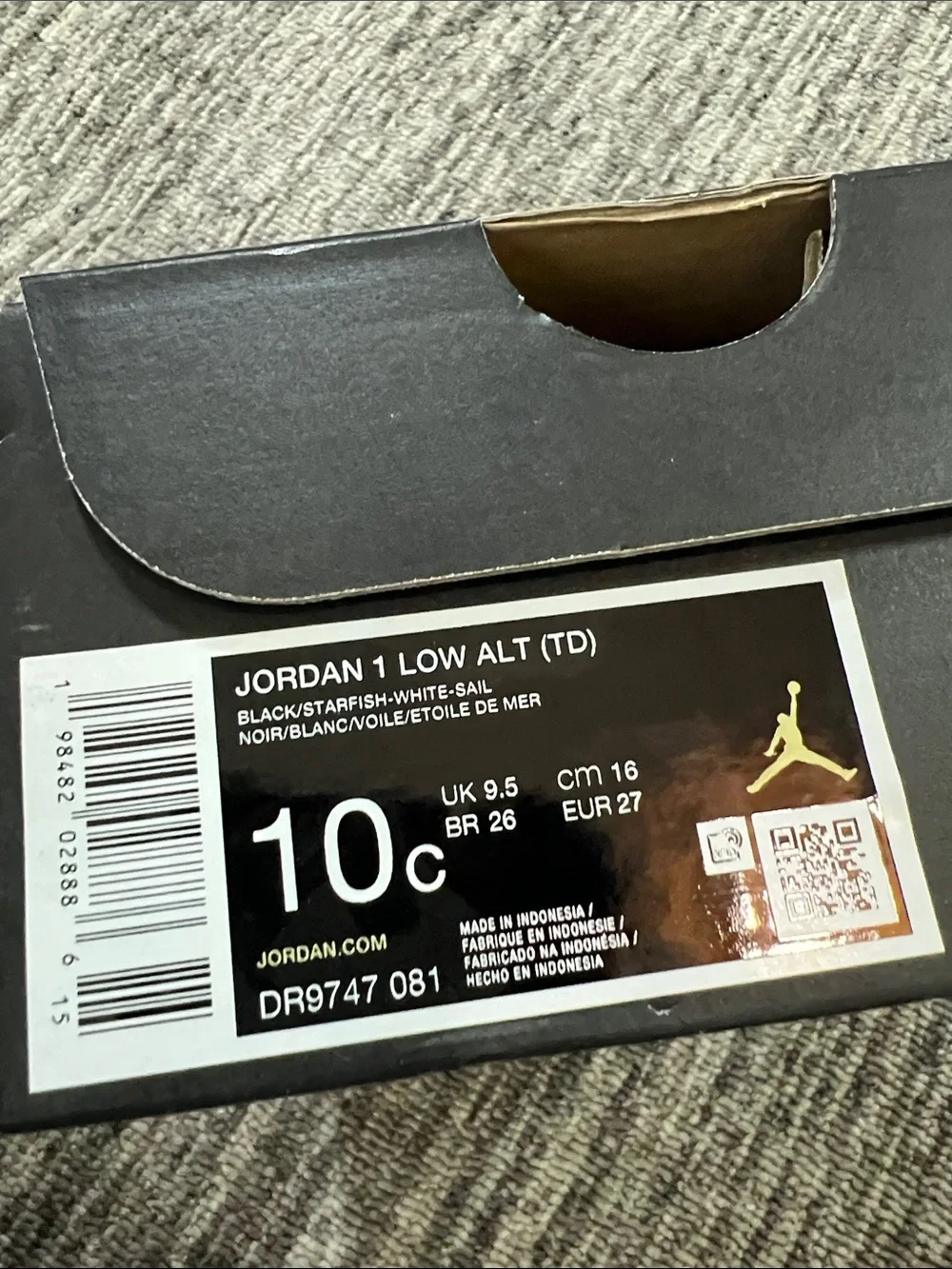 Nike Jordan AJ 1 Low Alt Kids Shoes Size 10c